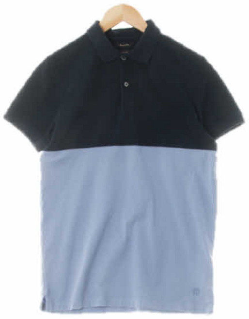 3705 마시모두띠 다크네이비프림블루 면 투톤캐주얼핏카라반팔티 [S]