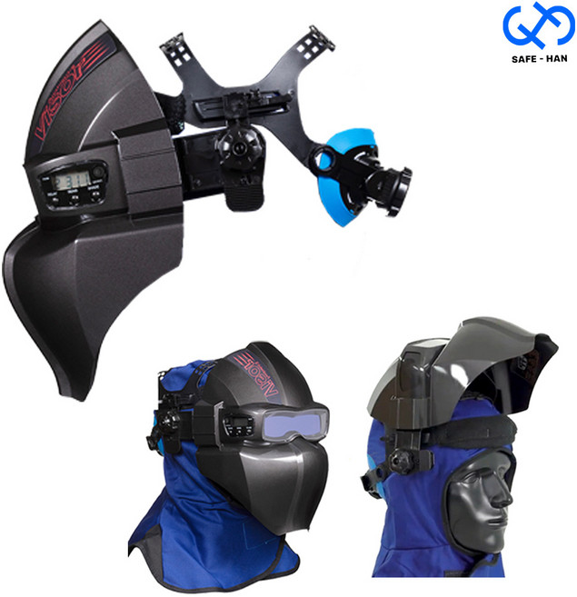 국산 자동용접면 아크쉴드2 에어바이저 헤드기어형 (고글+쉴드+헤드기어), 아크쉴드2 에어바이저 블랙 - 헤드기어