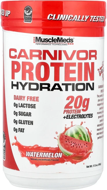 MuscleMeds Carnivor Protein Hydration Watermelon 17.5 oz (496 g), MuscleMeds, Carnivor Protein H, 496g, 1개 - 쿠팡