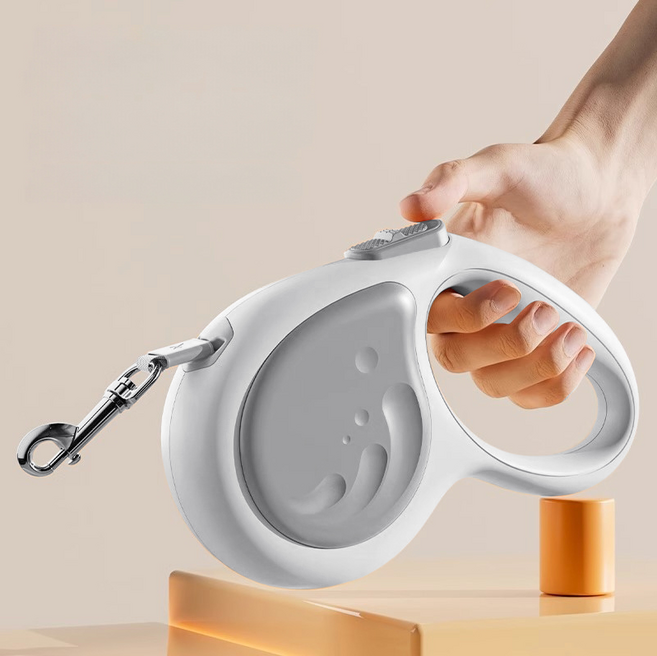 5m 길이 자동 리트랙터식 개 줄 반려견 자동 신축 목줄 경인줄 리드줄, 1개, 그레이