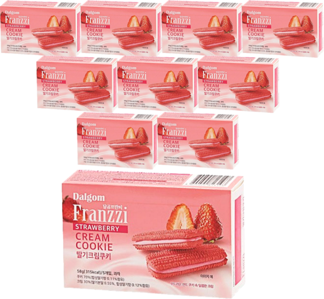 달곰 프란찌 딸기크림쿠키 58g 비스킷 간식, 10개