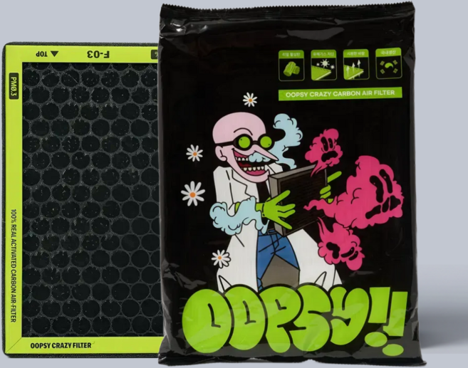 웁시 0.3PM 차량용 리얼 활성탄 에어컨 필터, 1개, F45