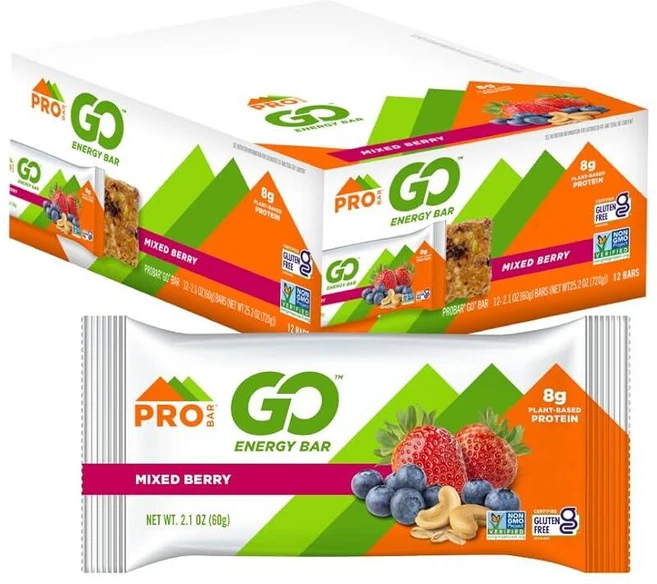 PROBAR - GO Energy Bars - 땅콩 버터 초콜릿 칩 - 글루텐 프리 GMO 프리 전체 식품 성분 스낵 바 (12개), Mixed Berry - 쿠팡