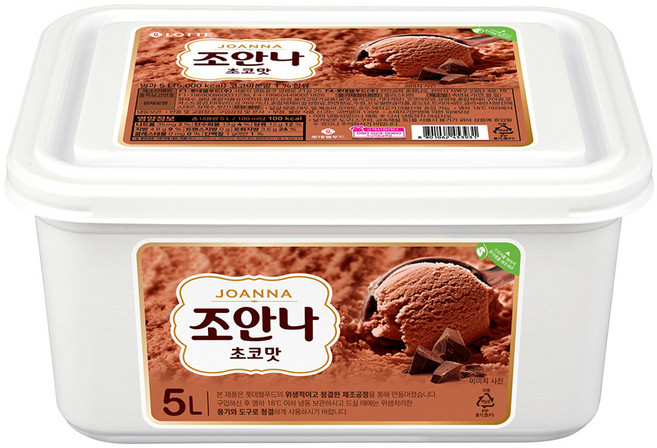 롯데제과 조안나 아이스크림 초코, 5L, 1개