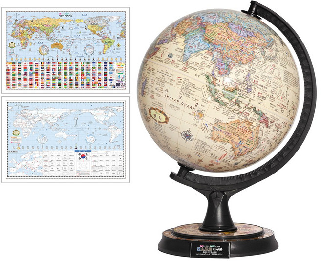맵소프트 30cm 타임존 지구본 5종 택1 세계시차 타임판부착 블루 키즈 지형 엔틱 골드, 4번_30cm 엔틱 타임존 지구본 (30-AZ)