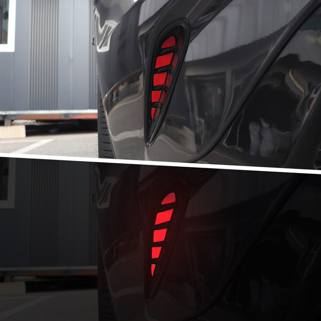 비브랜드 리어 범퍼 맞춤 야간주행 차량식별 빛반사 스티커 스팅어 호환제품, 1개