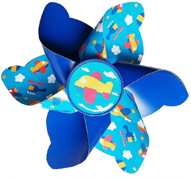 프롬아떼 어린이 자전거 킥보드 바람개비 윈드밀 유모차 악세사리, 바람개비_비행기 블루, 1개