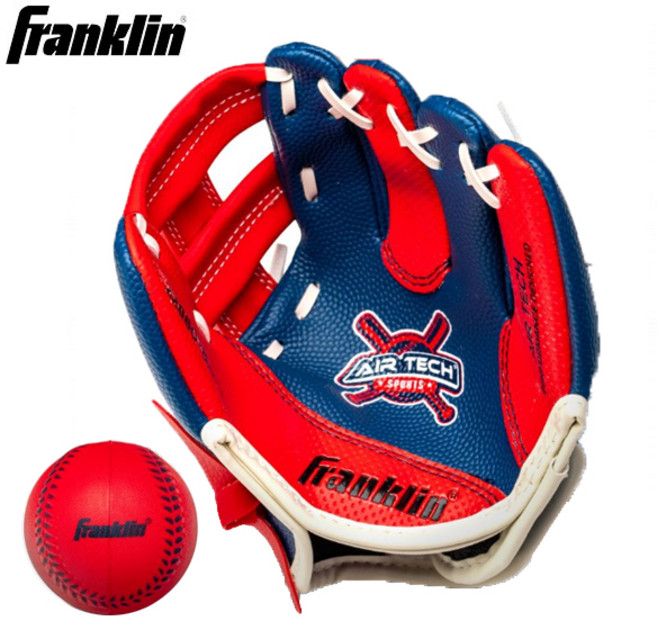 프랭클린 어린이 글러브 세트 22880 에어테크 8.5인치 청적 아동 야구 캐치볼 실내놀이, 1개