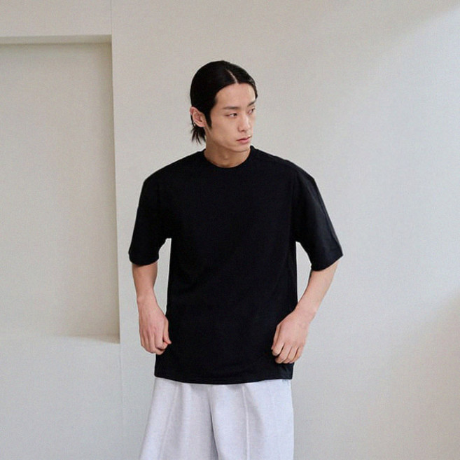 치트키 MADE 커먼트 고밀도 오버 남녀공용 반팔티 n