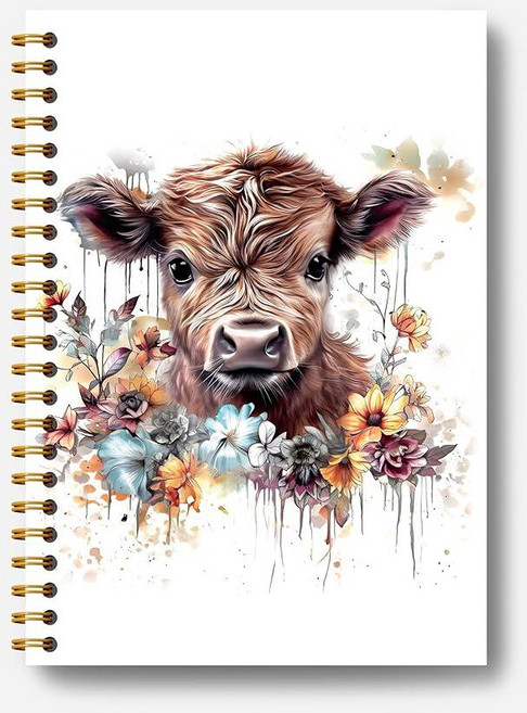 Guymn Autism Highland Cow 노트 자폐 엄마 선물 저널 Neurovarious ASD 인식 수용 하드커버 나선형 노트 여성용 하이랜드 소 선물 14.9, Highland Cow-6