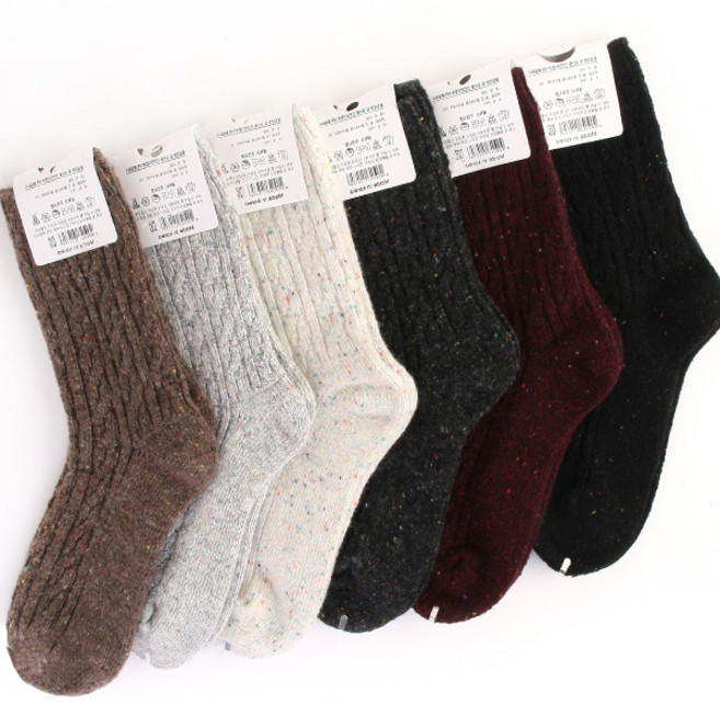 언니네양말 여성용 MONDAY 꽈베기넵사 겨울양말 니트양말