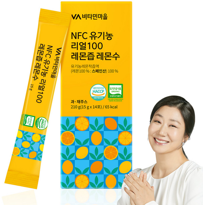 비타민마을 NFC 리얼100 유기농 레몬즙 레몬수 14p, 210g, 1개