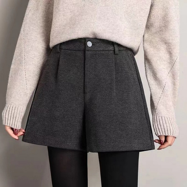 [Bahn 2컬러] 포포 여성 기모 반바지 슬렉스