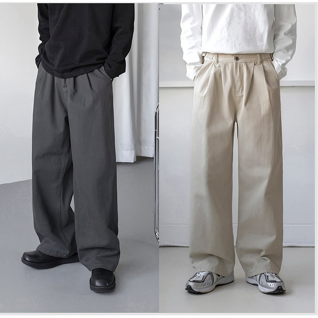 벤티브 남자 코튼스트랩세미와이드 뒷밴딩 빅사이즈 코튼 팬츠