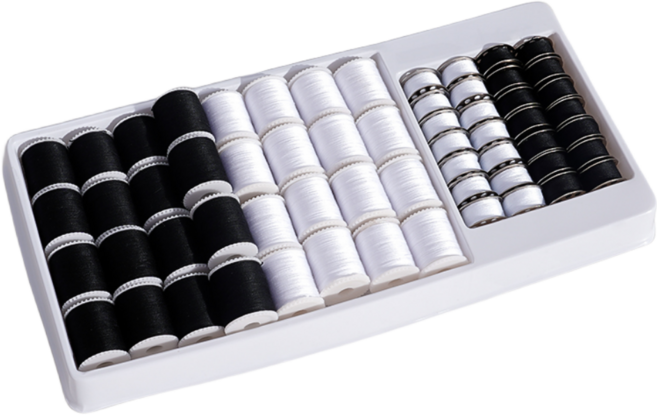 한현 소형 재봉틀 봉제사 실 60종 세트, 1개, 흑백