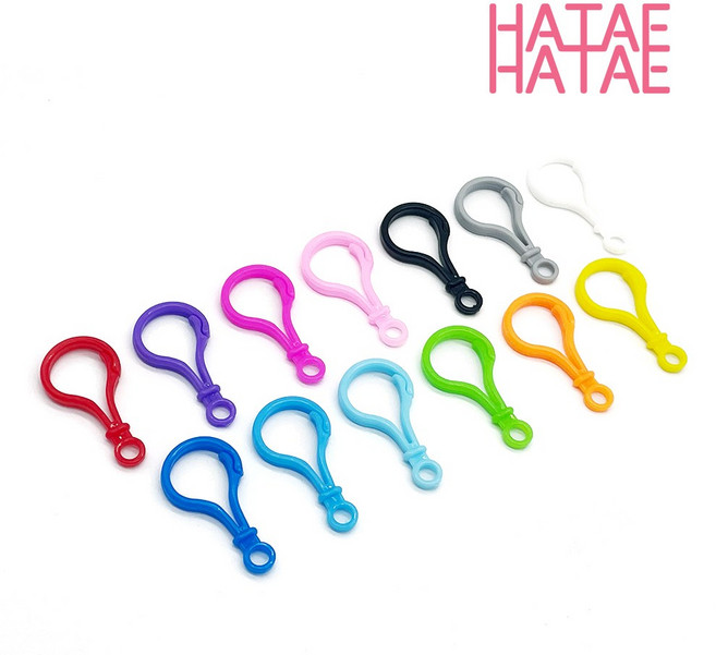 하태하태 레인보우 랍스터고리 13색 원터치 개고리 키링 홀더 고리 마스크 만들기, 09.그레이, 1개