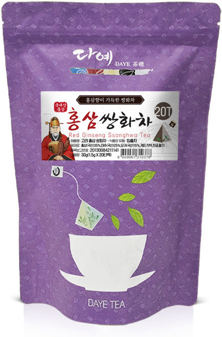 [본사직영] 다예 맛있는 홍삼 쌍화차 삼각티백, 30g, 20개입, 2개