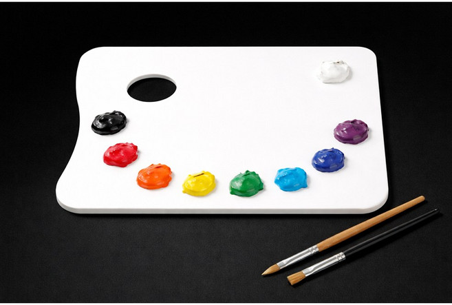 빛반사가 없는 전문가용 무광 백색 아크릴 팔레트 미술팔레트, 1개, 사각형