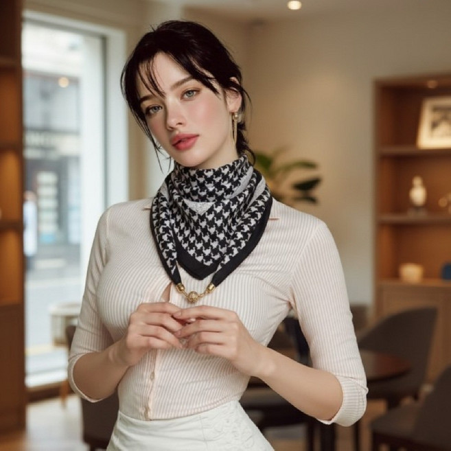 마그네틱 자석 스카프홀더 이지목스카프 성인 선물용 예쁜 스카프링