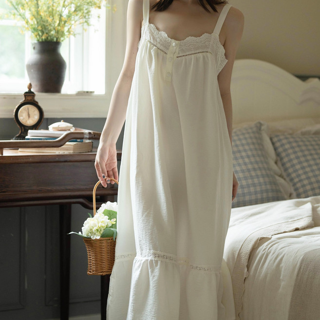 디아르 끈 나시 원피스 잠옷 여름 면 홈웨어