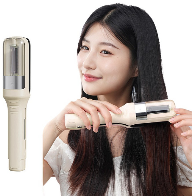 KIBOER 손상모 셀프커팅 고데기 상한 머리 데미지컷 무선 충전식 트리머, 핑크