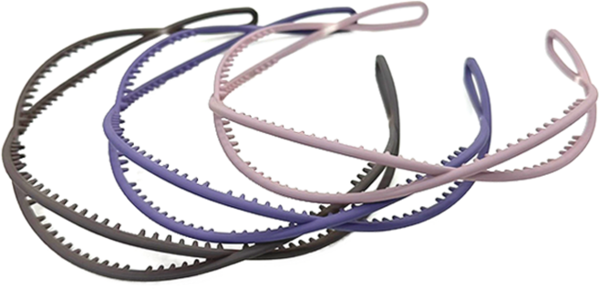 썸머소울 무광 두줄 꼬임 머리띠 3개세트 국산 빗살 플라스틱 안아픈