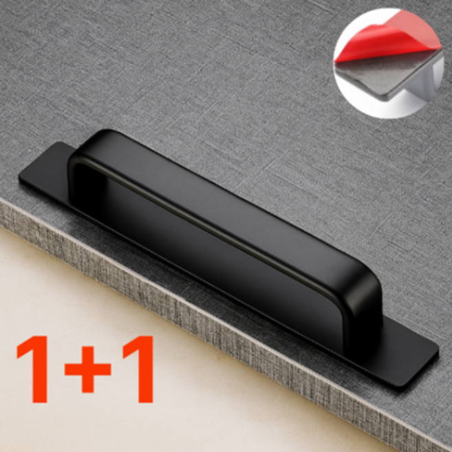 루이홈즈 못없는 접착식 고급 손잡이, 블랙, 2개