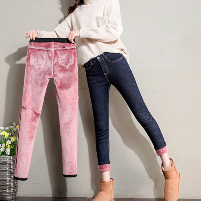 fooi 후끈후끈 융 기모데님팬츠 기모청바지 밍크청바지