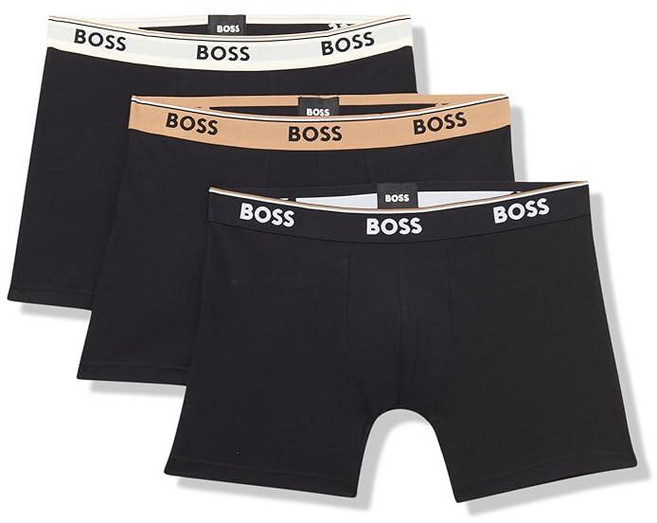 Hugo Boss 남성용 면 사각 팬티 3팩 트루 블루/스카이 캡틴/포지 아이언 L