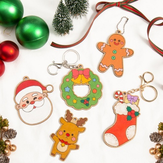 민화샵 팬시우드 크리스마스 DIY 겨울만들기 어린이집만들기, 오너먼트