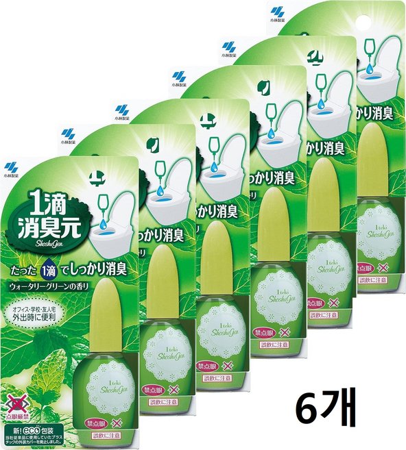 고바야시 쇼슈겐 워터그린향 화장실 변기 탈취제, 6개