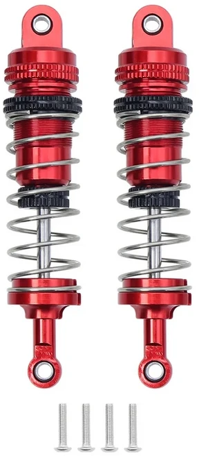 1/14 Wltoys용 풀 메탈 전면 충격 흡수 장치 오일 댐퍼 144001 MN128 G500 RC 크롤러 자동차 업그레이드 부, 01 빠른, 06 2Pcs Red