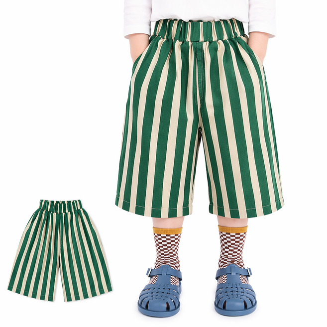 아동 남아 배기 바지 여아 고무줄 밴딩 와이드 데님 팬츠