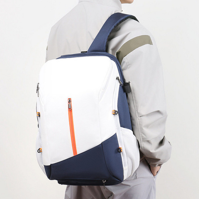 HERON 방수 멀티 스포츠 백팩 신발 전용 메시 수납 포켓 내장 야구 축구 배드민턴 농구화 겸용, 1개, 청백