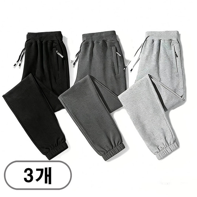 차쿠 1+1+1(3세트) 남녀공용 슬랙스바지 추리닝바지 트레이닝팬츠 작업바지 빅사이즈 중년 (4계절 겨울 기모)