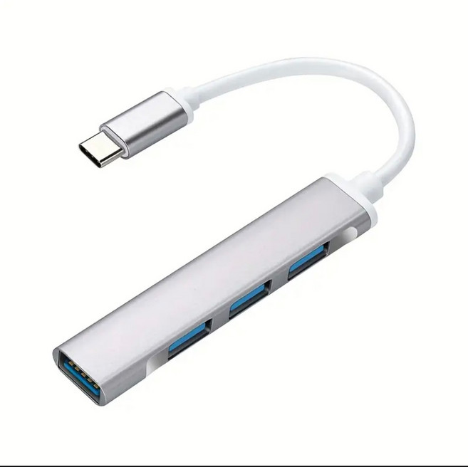 USB 허브 확장기 4포트 분배기 어댑터 OTG 도킹 스테이션 휴대폰 맥북 프로 13/15 에어 PC 노트북 컴퓨터용, 1개, [04] USB C-silvery