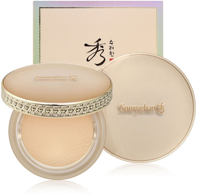 수려한 연 실키 팩트 23호 12g 파우더팩트 SPF30 PA++ 화사한피부 광채 지속력 좋은 메이크업, 1