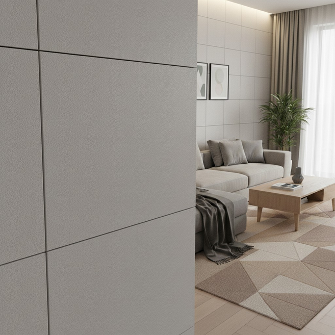 비앤비 국내 제조 폴리에스터 방음 단열 벽 패널 흡음재+차음재 결합 방음아트보드 500*500*14mm 현관문 방문 방음 단열, 그레이, 20개, 그레이