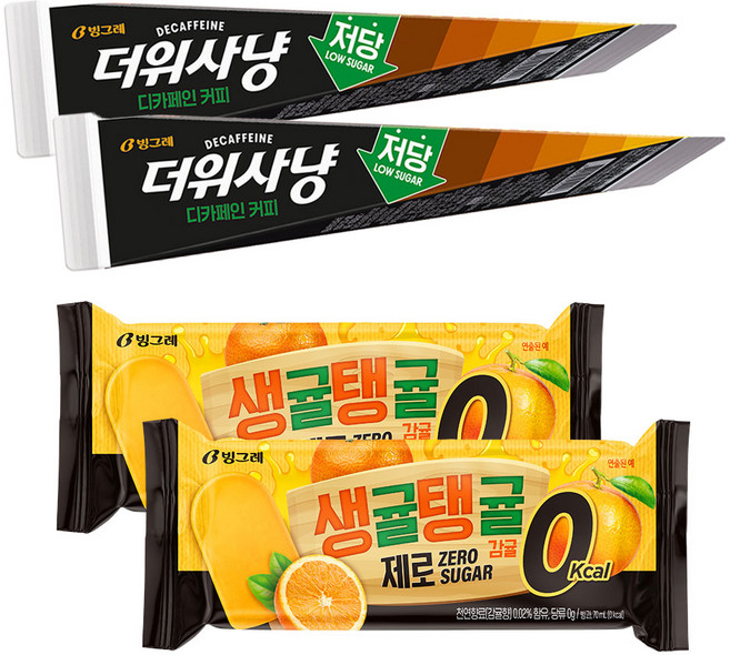 빙그레 아이스크림 더위사냥 저당 디카페인 커피 15 생귤탱귤 제로15, 30개