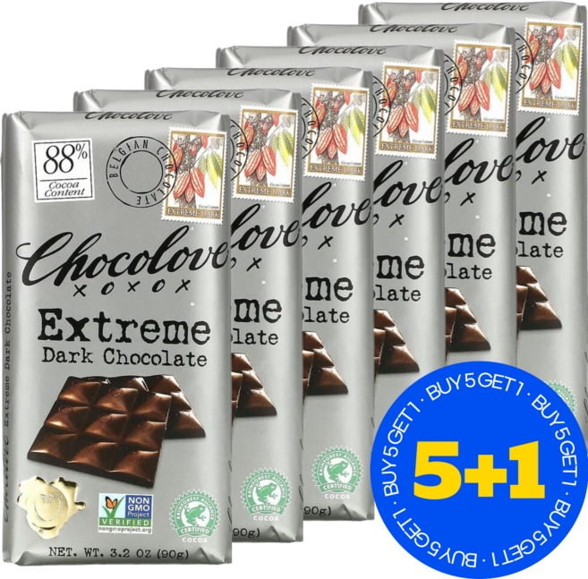 초코러브 익스트림 다크 초콜릿 코코아 함량 90g / 해외직구 벨기에정품, 6개
