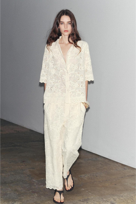 ZARA 자라 펀칭 자수 셔츠 2731/063 2731063