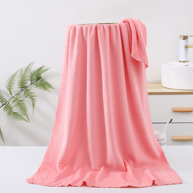 리쿠 비치타월 비치타올 소형+대형 2종 세트, 1세트, 핑크