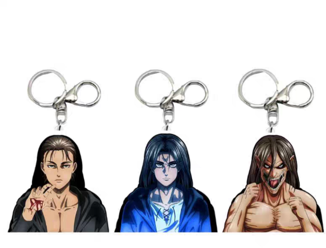 진격의 거인 조사병단 리바이 아크만 에런예거 미카사 아크릴 미니 키링 키홀더 가방고리 굿즈, 1개, 3D모션JR06
