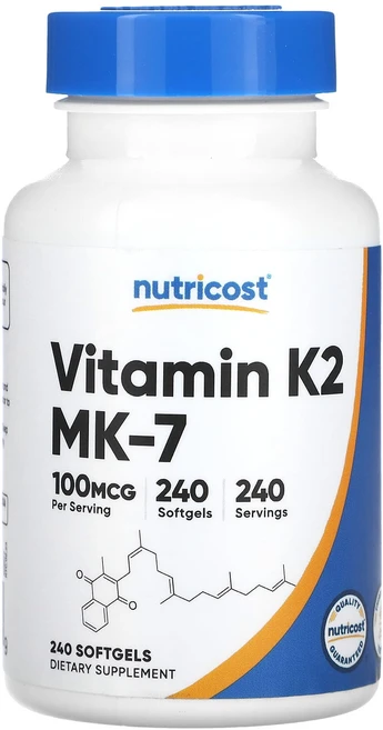 Nutricost 비타민K2 100mcg 소프트젤 240정, Nutricost비타민K2100mcg소프트젤240정, 1개 - 쿠팡