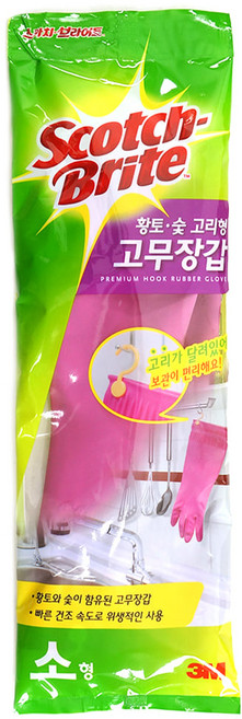 3M 황토숯 고리형 고무장갑-소, 소(S), 1개