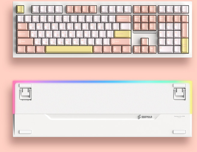 [SPM] 유 무선 블루투스 기계식 키보드 SPM PL108W 목새 (프리미엄 HMX 저소음 스위치)베이비핑크, SPM PL 108W 목새 (정품), 베이비핑크