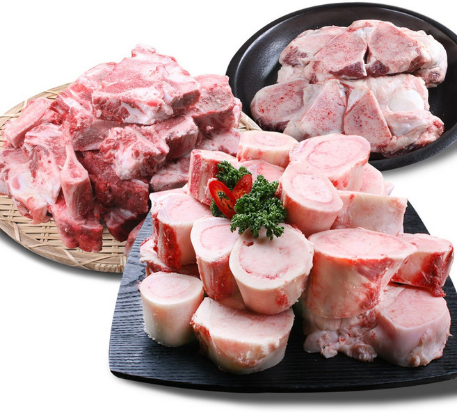 조은장터 한우 사골 우족 잡뼈 스지 도가니 4kg 이상, 1세트, 사골2kg+잡뼈2kg+도가니200g