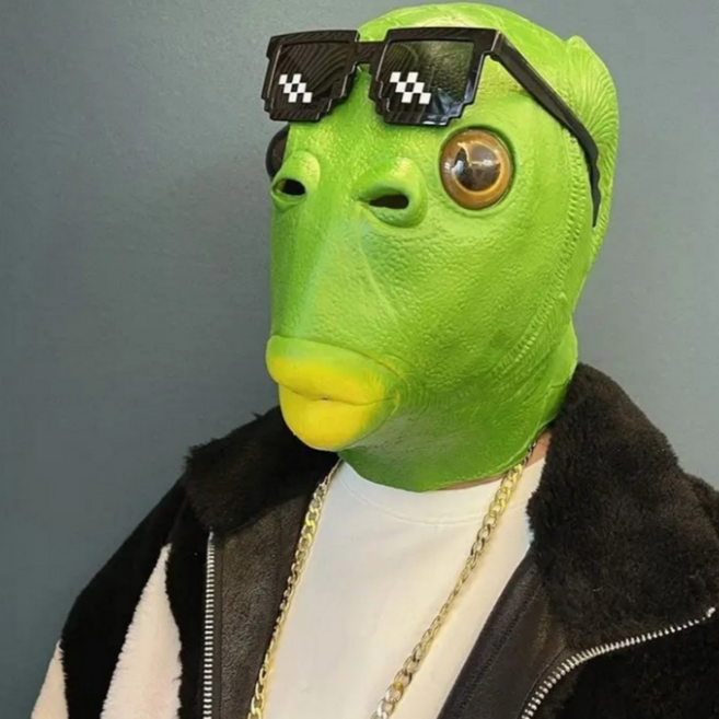 물고기 외계인 가면 인싸 선글라스 세트 코스프레 할로윈 파티 소품, 1개, 그린 SET