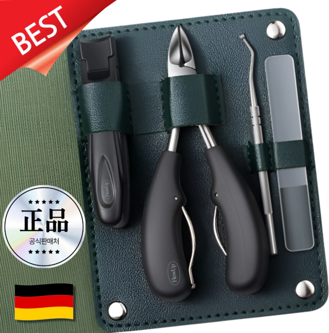 플로업 두꺼운 내성 발톱깎이 고급 전문가용, 1개, 그린