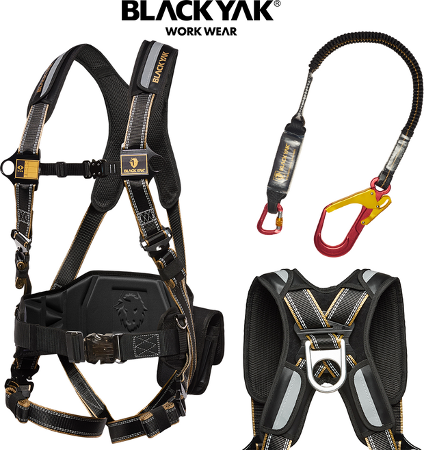 블랙야크 안전벨트 전체식 싱글죔줄 안전대 국내생산, 1세트, 블랙